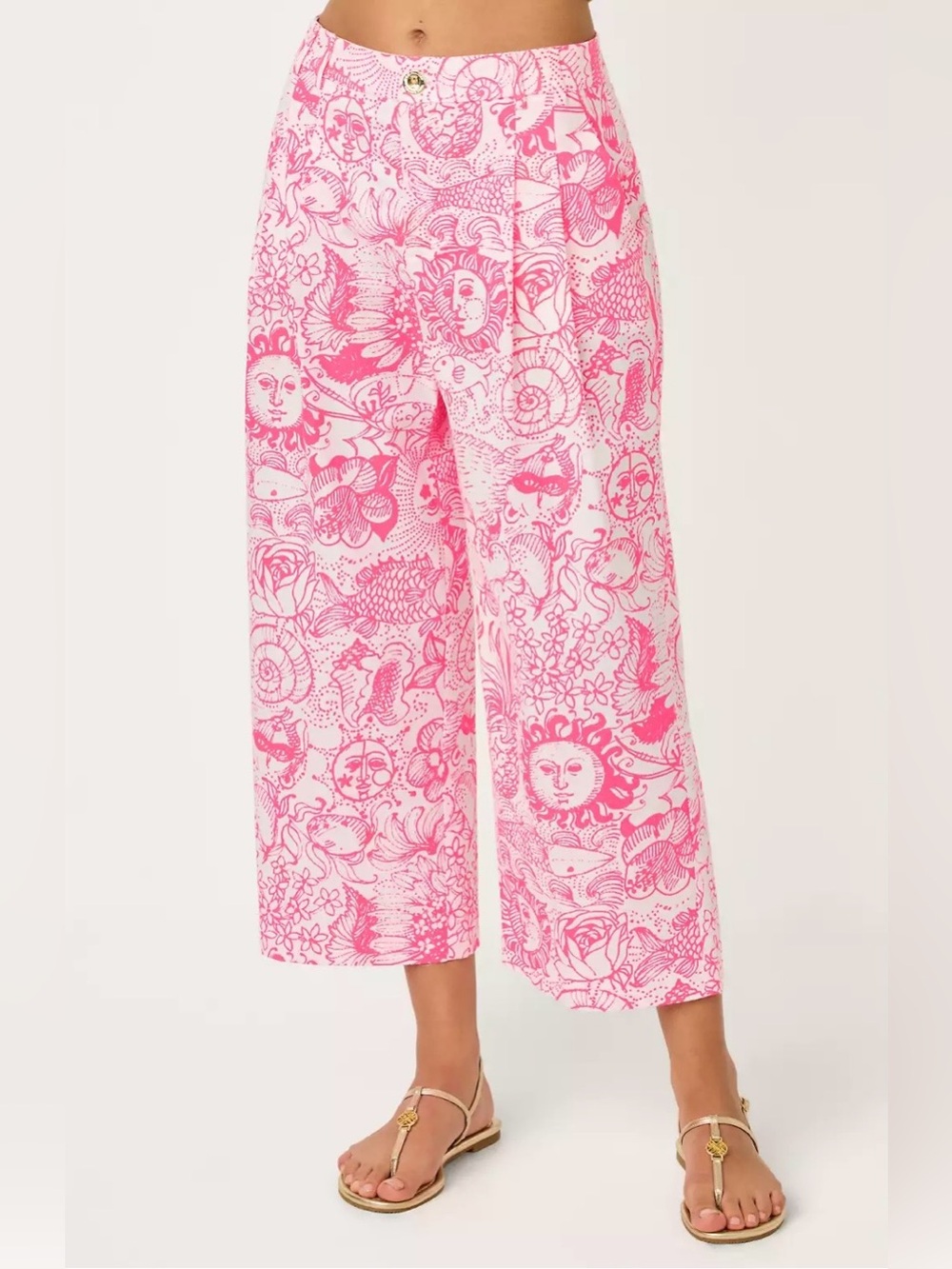 NWT Lilly Pulitzer 25" Mandalay Wide Leg Crop Pant, size 10